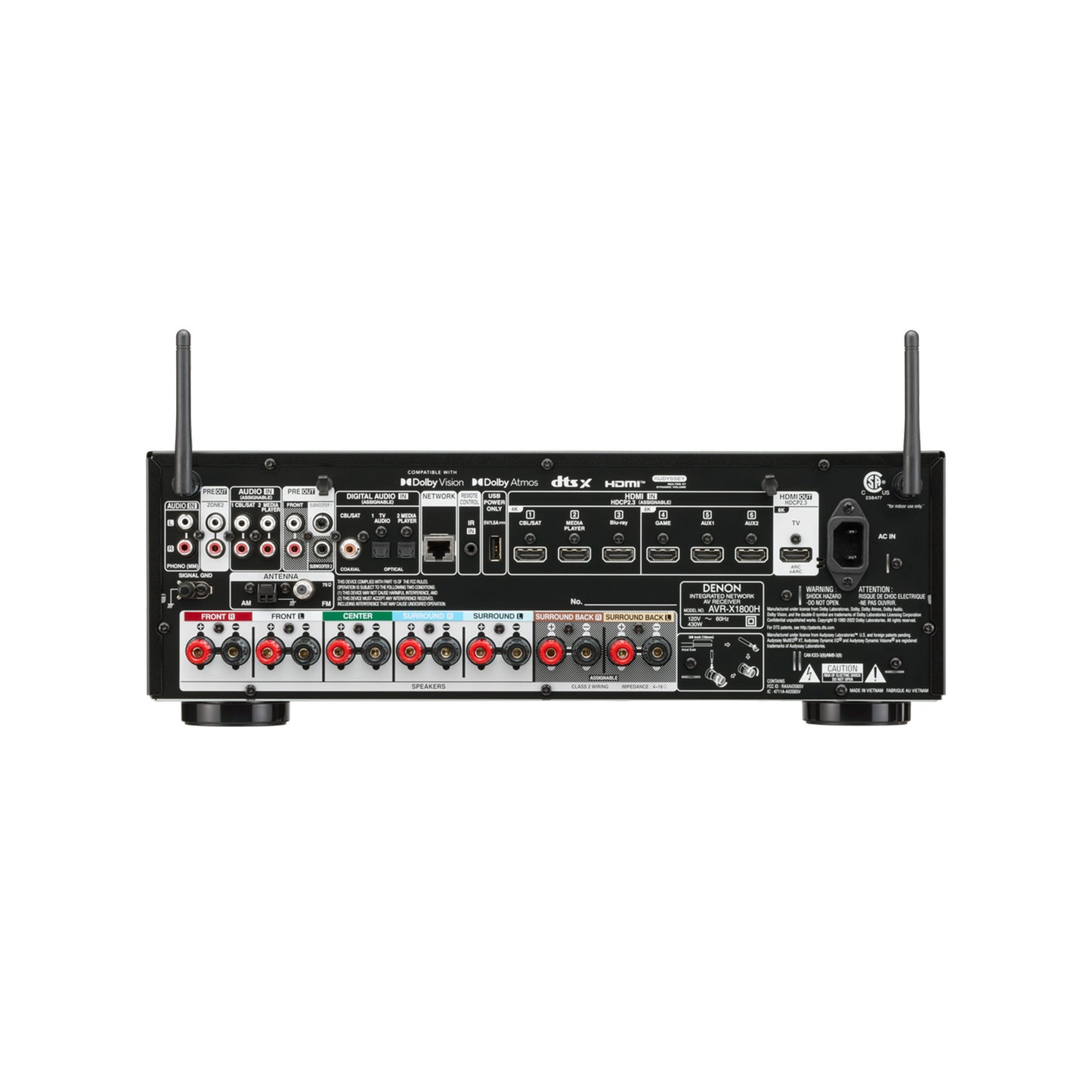 Denon AVR-X1800H 7.2 Ch AV Receiver